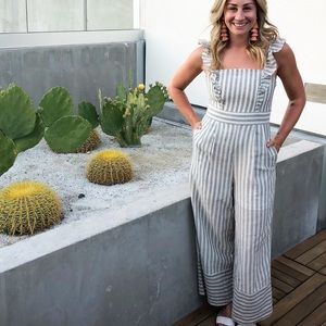 Linens Striped Jumpsuit